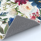 Burgundy Navy Floral Watercolor Pattern A  Rug Gallery Image 4