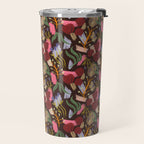 Rustic Botanical Rose Pattern Travel Mug Gallery Image 2