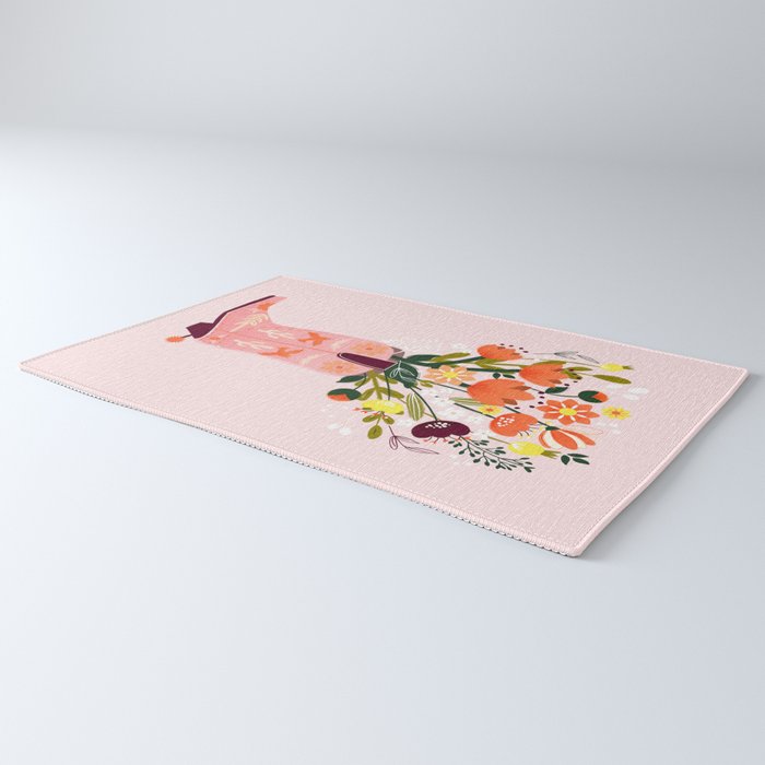 Pink Cowboy Boot and Wild Flower Bouquet Rug Gallery Image 3
