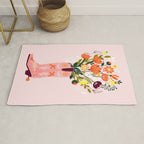 Pink Cowboy Boot and Wild Flower Bouquet Rug Gallery Image 1
