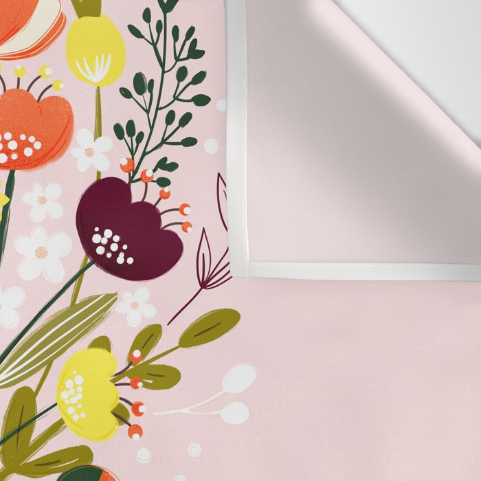 Pink Cowboy Boot and Wild Flower Bouquet Wall Tapestry Gallery Image 3