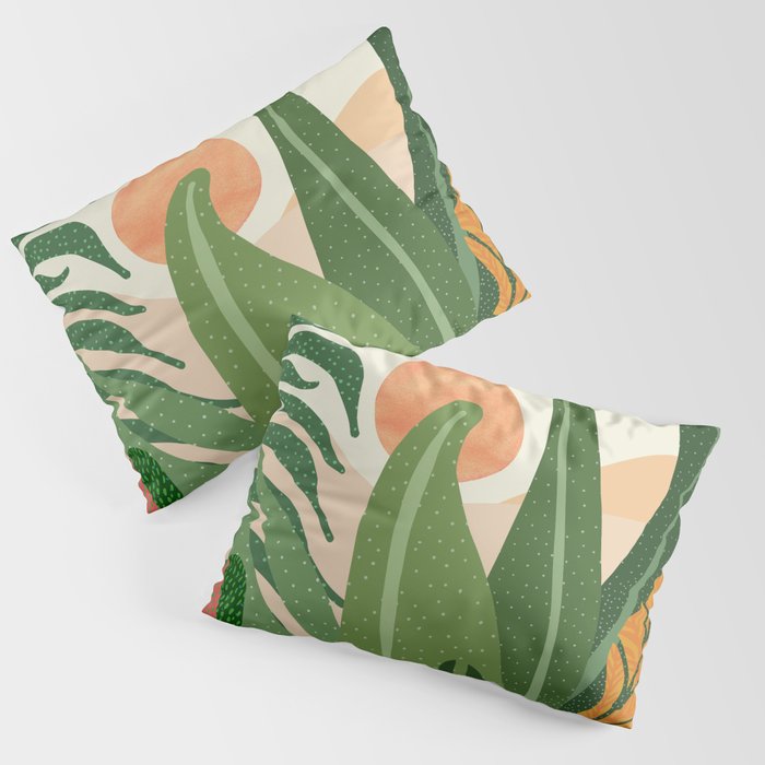 Desert Garden Sunset Landscape Pillow Sham Gallery Image 3