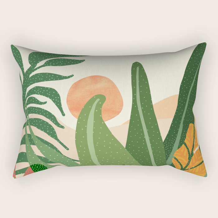 Desert Garden Sunset Landscape Rectangular Pillow Gallery Image 2