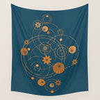 Lotus pool geometry Wall Tapestry Gallery Image 4