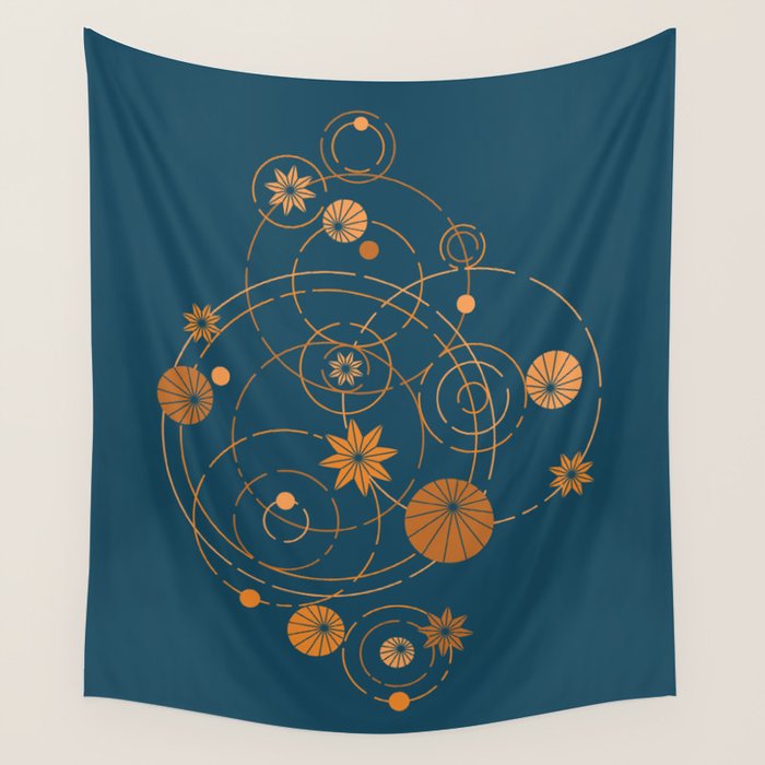 Lotus pool geometry Wall Tapestry Gallery Image 1