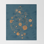 Lotus pool geometry Throw Blanket Gallery Image 2