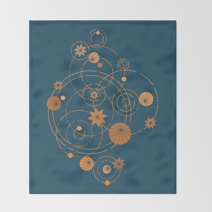 Lotus pool geometry Throw Blanket Gallery Image 2