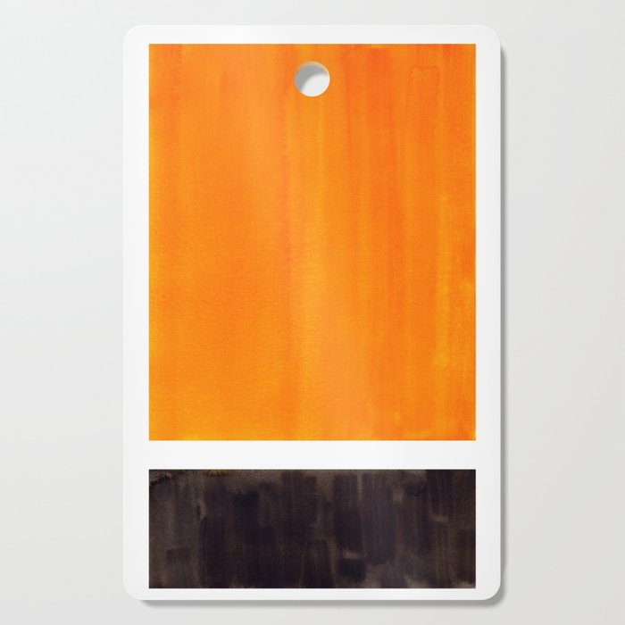 Minimalist Mid Century Modern Color Block Pop Art Rothko Inspired Golden Yellow Black Squares Cutting Board Gallery Image 1
