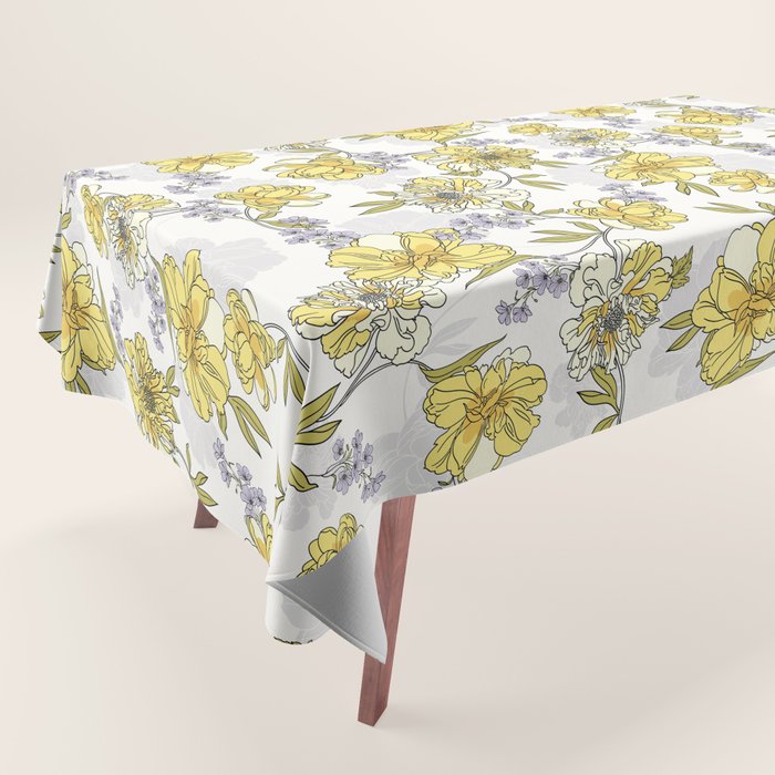 Luxurious pattern with yellow flowers Tablecloth Gallery Image 1