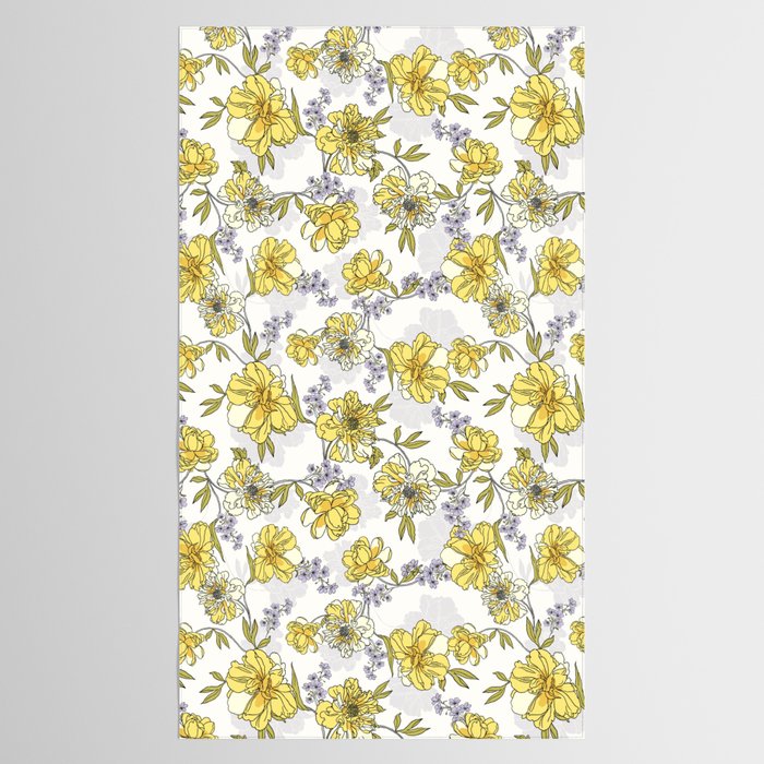 Luxurious pattern with yellow flowers Tablecloth Gallery Image 2