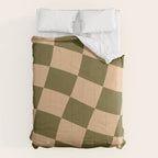 checked wave â peach and olive Comforter Gallery Image 6