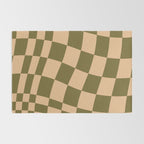 checked wave â peach and olive Rug Gallery Image 2