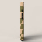 checked wave â peach and olive iPhone Case Gallery Image 2