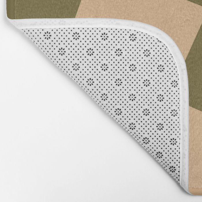 checked wave â peach and olive Bath Mat Gallery Image 2