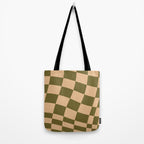 checked wave â peach and olive Tote Bag Gallery Image 2