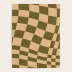 checked wave â peach and olive Poster Gallery Image 4