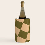 checked wave â peach and olive Wine Chiller Gallery Image 1