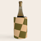 checked wave â peach and olive Wine Chiller Gallery Image 2