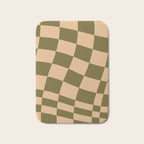 checked wave â peach and olive Bath Mat Gallery Image 1