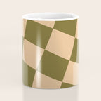 checked wave â peach and olive Coffee Mug Gallery Image 4