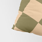 checked wave â peach and olive Pillow Sham Gallery Image 4