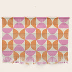 Mid-Century Geometric Shapes in Orange & Pink Wall Hanging Gallery Image 1
