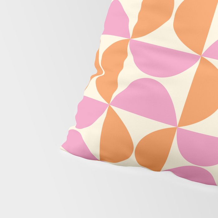 Mid-Century Geometric Shapes in Orange & Pink Pillow Sham Gallery Image 4