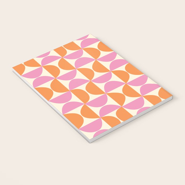 Mid-Century Geometric Shapes in Orange & Pink Notebook Gallery Image 3