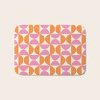 Mid-Century Geometric Shapes in Orange & Pink Bath Mat Gallery Image 1
