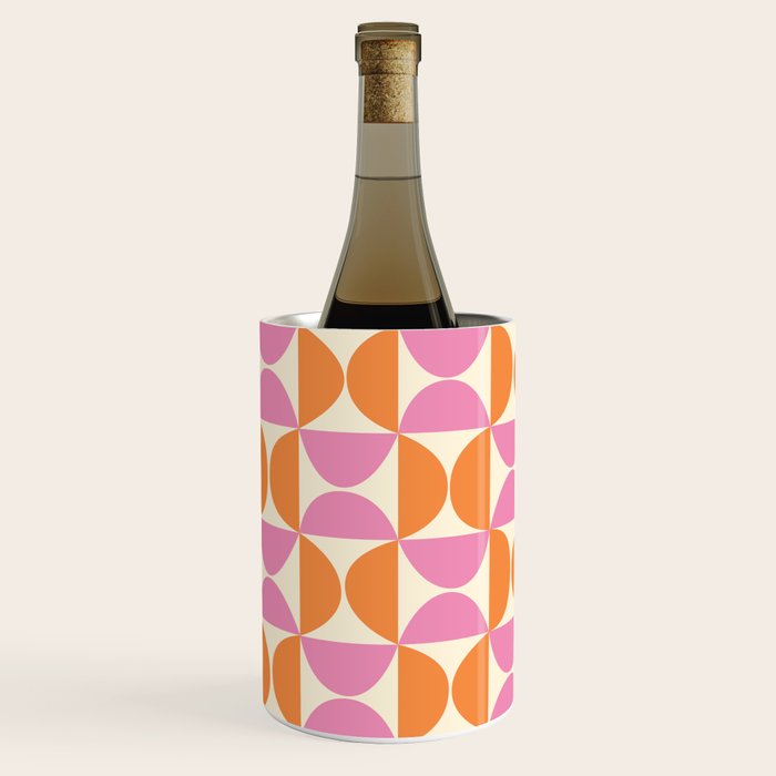 Mid-Century Geometric Shapes in Orange & Pink Wine Chiller Gallery Image 3