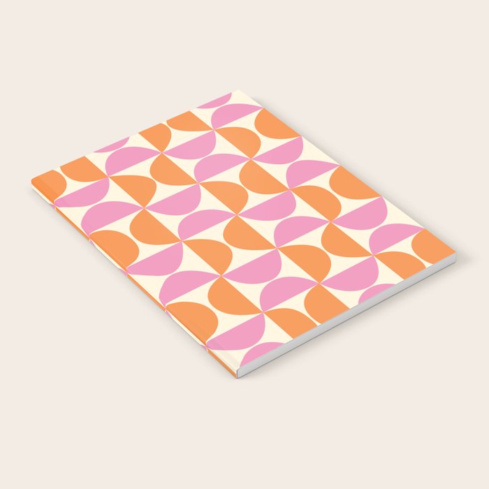 Mid-Century Geometric Shapes in Orange & Pink Notebook Gallery Image 2