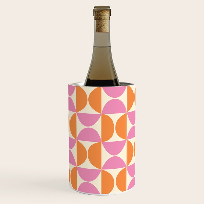 Mid-Century Geometric Shapes in Orange & Pink Wine Chiller Gallery Image 1
