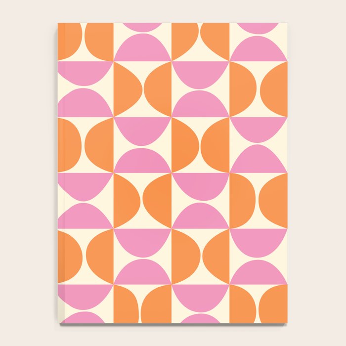 Mid-Century Geometric Shapes in Orange & Pink Notebook Gallery Image 4