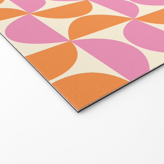 Mid-Century Geometric Shapes in Orange & Pink Welcome Mat Gallery Image 2