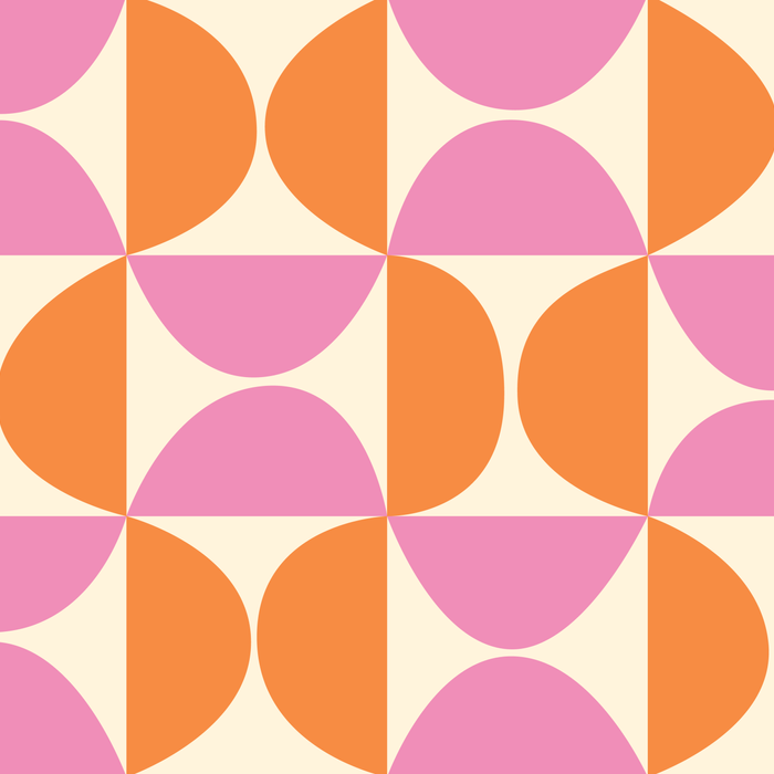 Mid-Century Geometric Shapes in Orange & Pink Coffee Mug Gallery Image 2