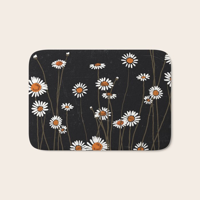 Wild Daisy Flowers 2 Bath Mat Gallery Image 1