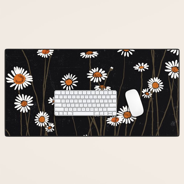 Wild Daisy Flowers 2 Desk Mat Gallery Image 1