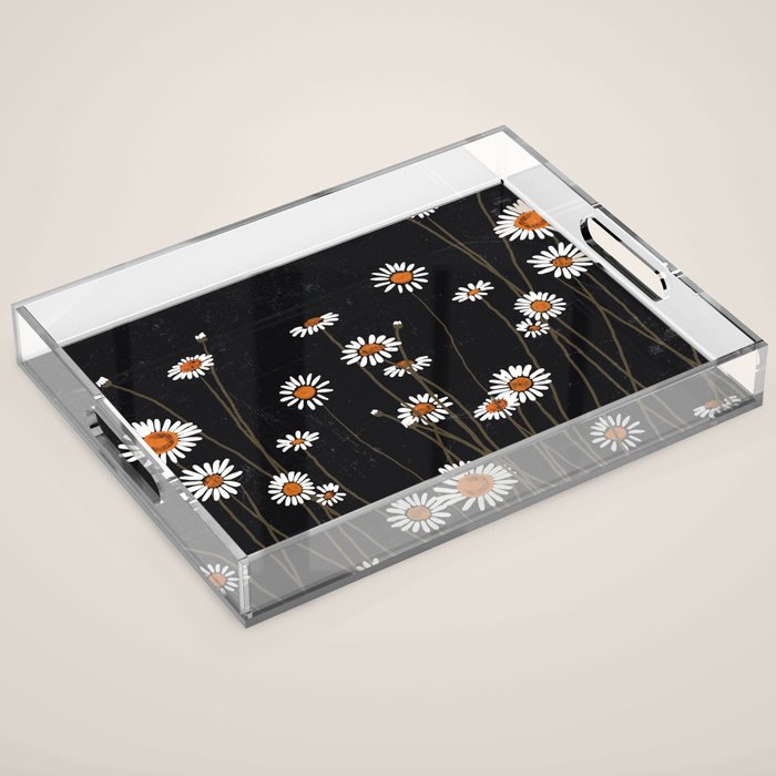 Wild Daisy Flowers 2 Acrylic Tray Gallery Image 1