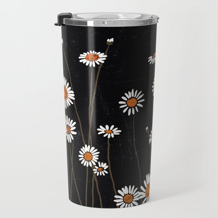 Wild Daisy Flowers 2 Travel Mug Gallery Image 3