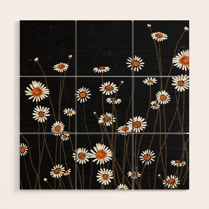 Wild Daisy Flowers 2 Wood Wall Art Gallery Image 1