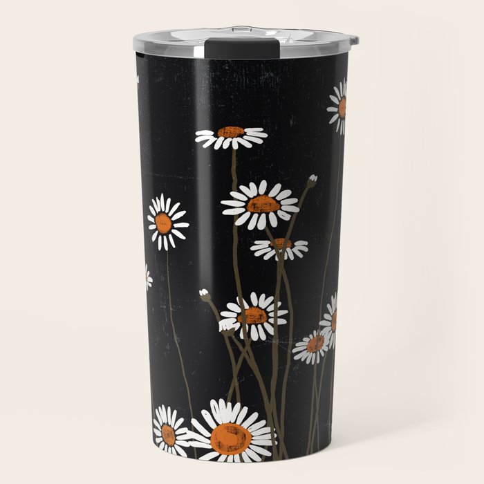 Wild Daisy Flowers 2 Travel Mug Gallery Image 1