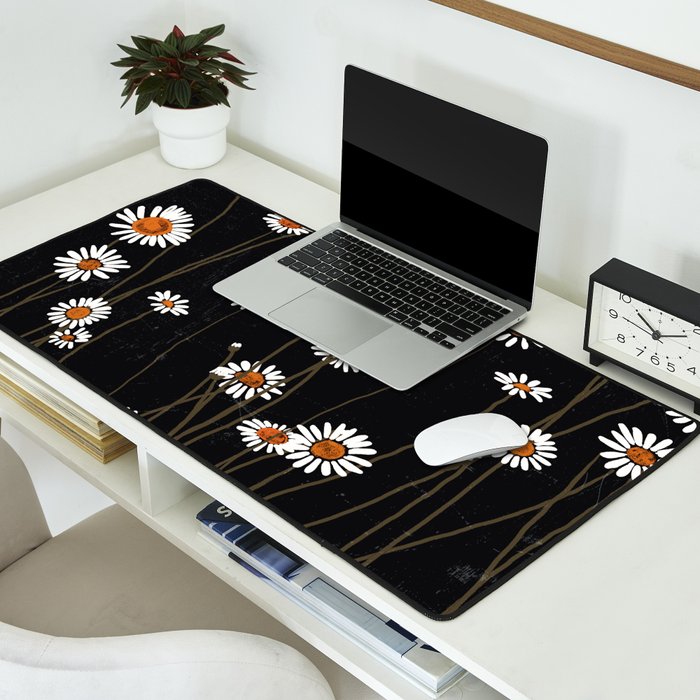 Wild Daisy Flowers 2 Desk Mat Gallery Image 2