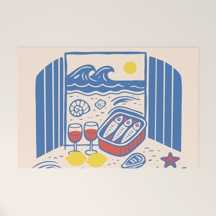 Sardines, Lemons and Wine at the Beach Welcome Mat Gallery Image 1