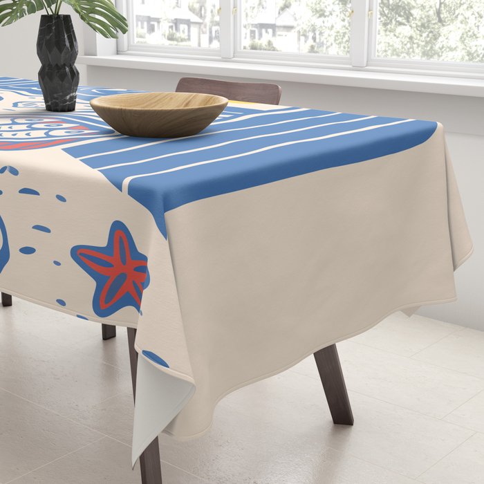 Sardines, Lemons and Wine at the Beach Tablecloth Gallery Image 3