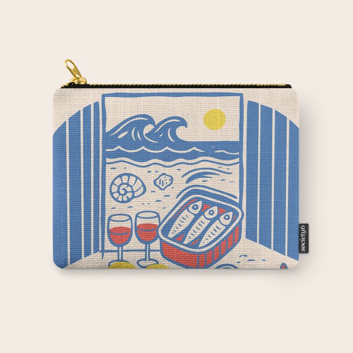 Sardines, Lemons and Wine at the Beach Carry All Pouch Gallery Image 1