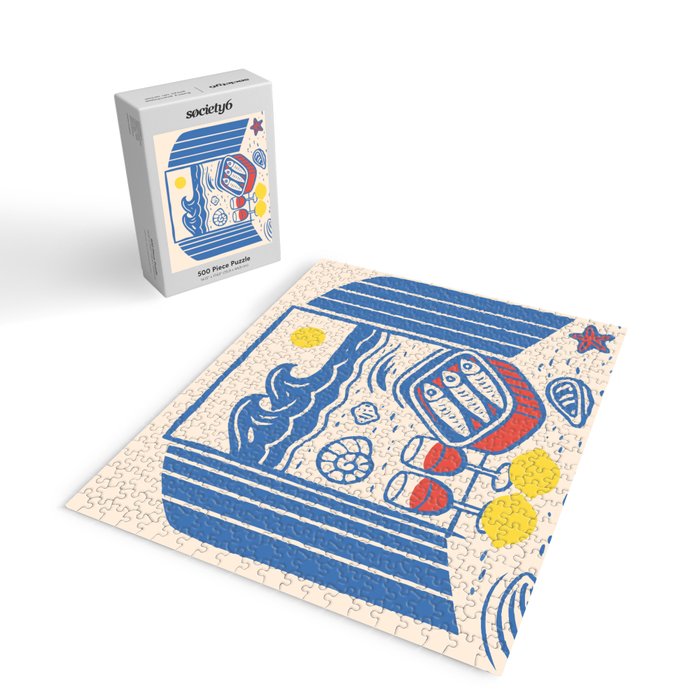Sardines, Lemons and Wine at the Beach Jigsaw Puzzle Gallery Image 2