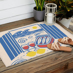 Sardines, Lemons and Wine at the Beach Outdoor Rug Gallery Image 2