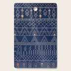Blue Indigo Jeans Color, Bohemian Oriental Traditional Moroccan Fabric Style Cutting Board Gallery Image 1
