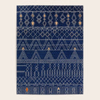 Blue Indigo Jeans Color, Bohemian Oriental Traditional Moroccan Fabric Style Poster Gallery Image 4