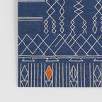 Blue Indigo Jeans Color, Bohemian Oriental Traditional Moroccan Fabric Style Poster Gallery Image 3